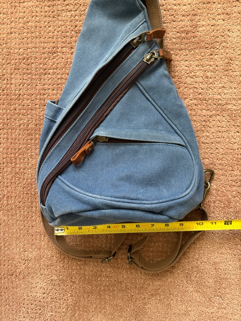 Denim Sling Backpack Bag - Picture 7 of 8